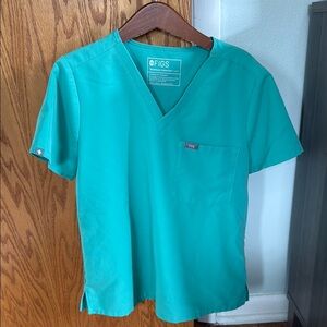 Figs Teal Scrub Top